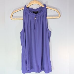 J. Crew Periwinkle Sleeveless Top Ruffle Keyhole Neckline